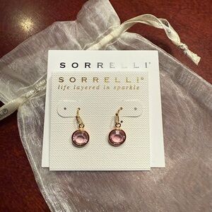 Sorrelli Gold Earrings with Pink Crystals